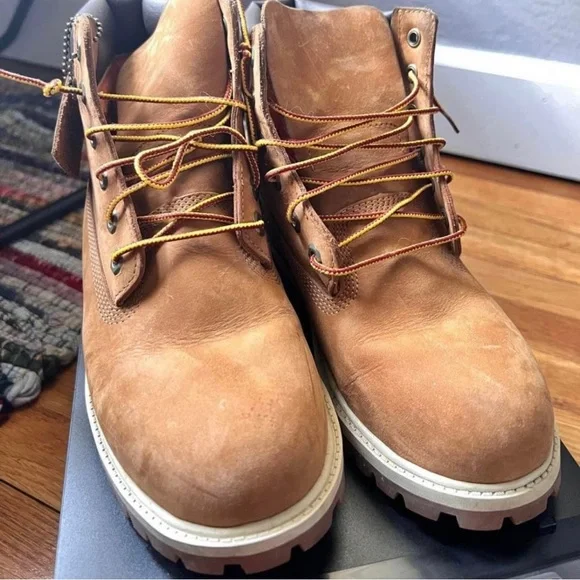 Timberland Boots Men Tan Vintage Shoe Size 13M Vintage Timberland Original Yellow Boot Waterproof Leather  main image 4